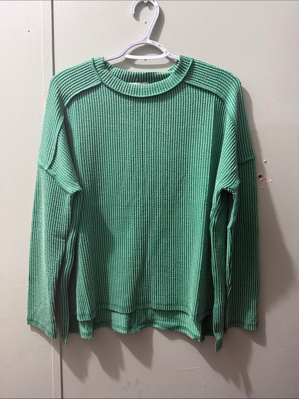 Zenana Green long sleeve ribbed S/M